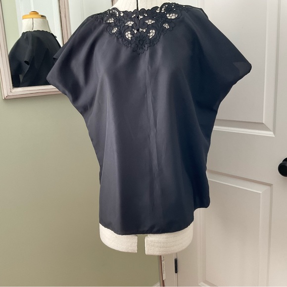 BLACK LACE BLOUSE, SIZE: XL - Picture 1 of 10